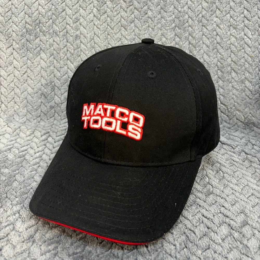Matco Tools Black Baseball Cap Hat Red White Embroidery Adjustable 0883